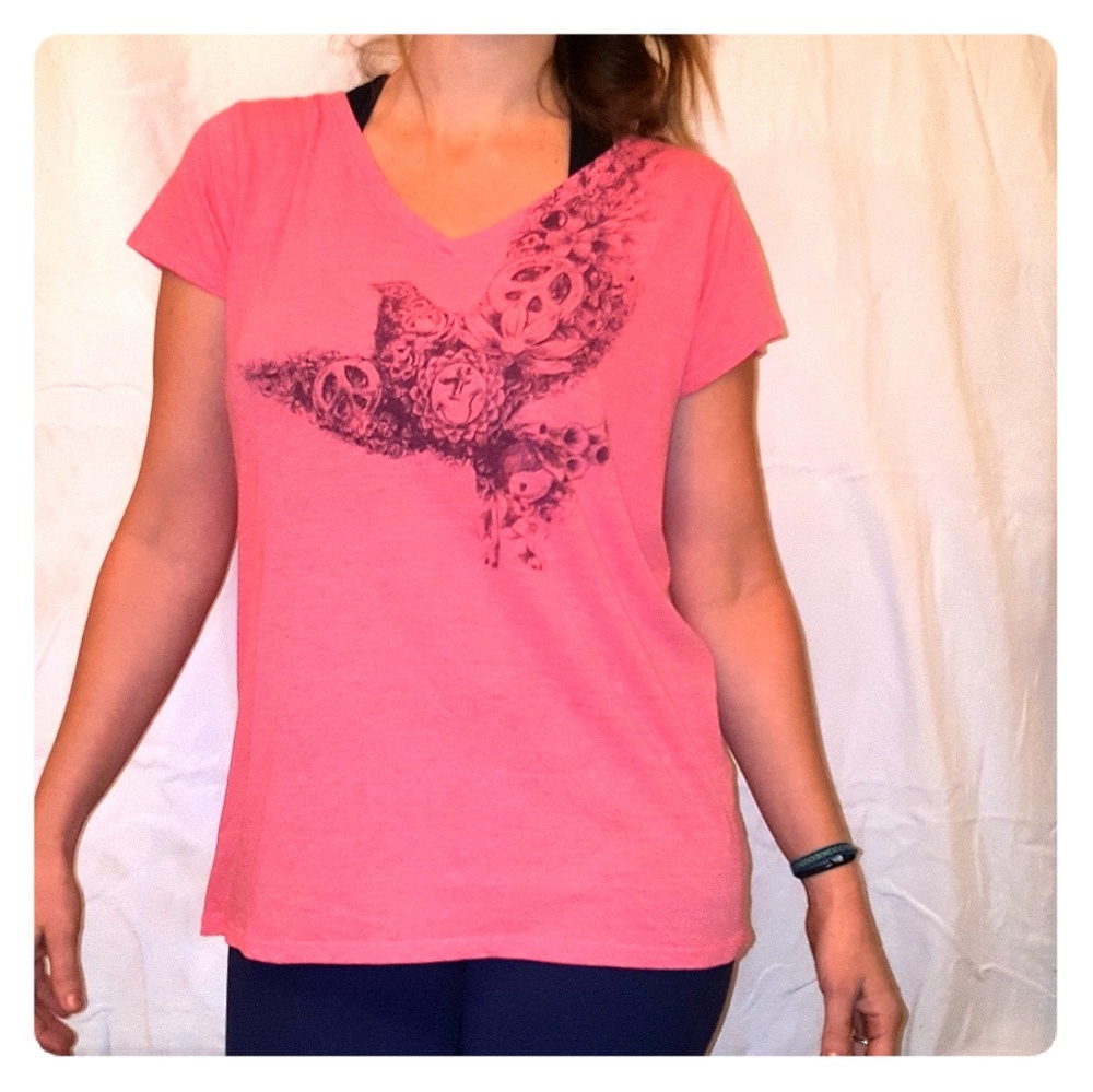 Lucky 🍀 Brand T-shirt Coral Peace Dove 🕊🕊